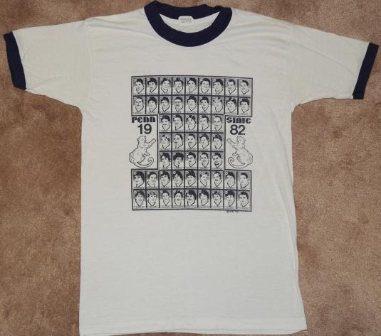 VTG 1982 PENN STATE Nittany Lions Football Roster T-Shirt