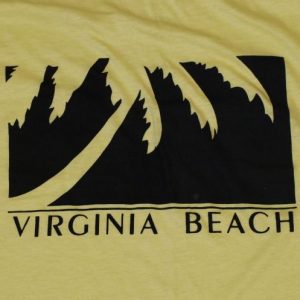 Vintage 1980s Virginia Beach Yellow Palm Tree T-Shirt