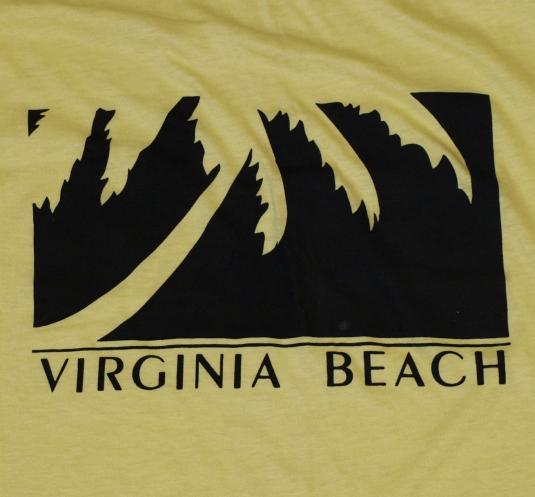Vintage 1980s Virginia Beach Yellow Palm Tree T-Shirt