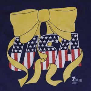 Vintage USA Yellow Ribbon Navy Blue Soft Thin T-Shirt