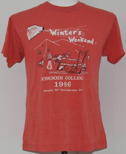 VTG 1980s Bowdoin College Winter Weekend Polar Bear T-Shirt