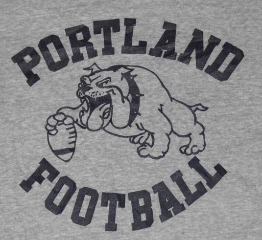 Vintage 1980s PORTLAND BULLDOGS Football Maine T-Shirt