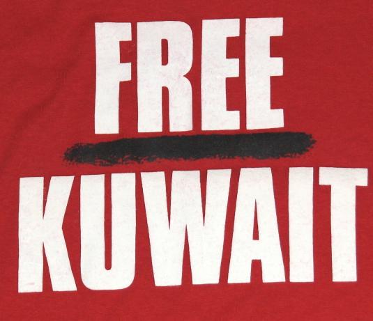 Vintage 1990s Free Kuwait Desert Storm Military T-Shirt 90s