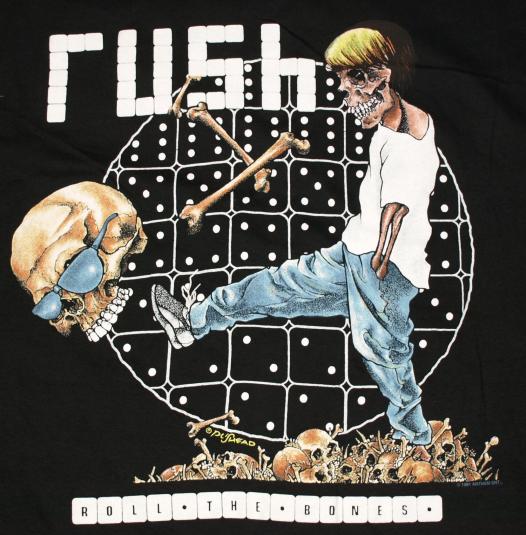 Vintage RUSH Rolling the Bones Pushead T-Shirt DEADSTOCK
