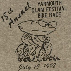 Vintage 1990s Yarmouth Clam Festival Bike Race T-Shirt Maine