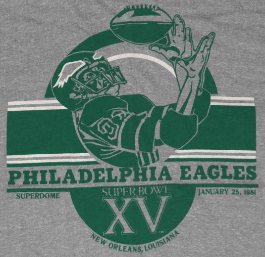 VTG 1981 Philadelphia Eagles Super Bowl T-Shirt DEADSTOCK