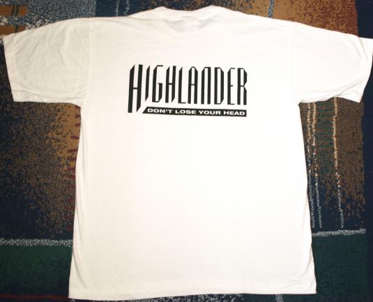 Vintage 1990s HIGHLANDER Swords 2-Sided T-Shirt