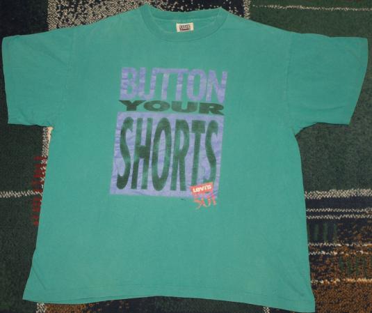 Vintaqe LEVIS Button Your Shorts 501 Jeans T-Shirt Classic