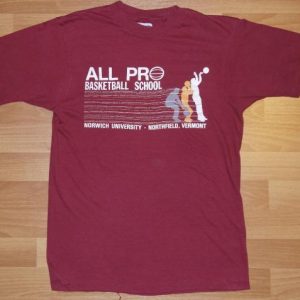 Vintage 1980s Norwich University Basketball Vermont T-Shirt