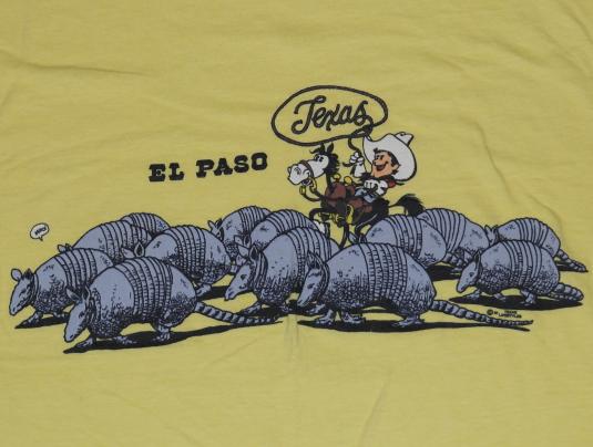 Vintage 1980s El Paso Texas Armadillo Yellow T-Shirt