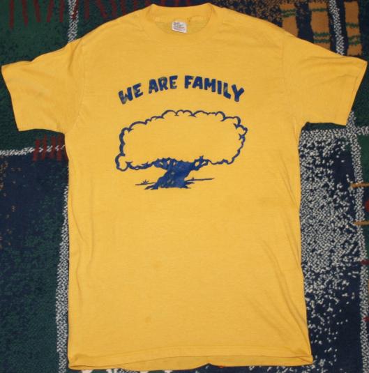 Vintage 1970’s We Are Family Tree Yellow Hooker T-Shirt