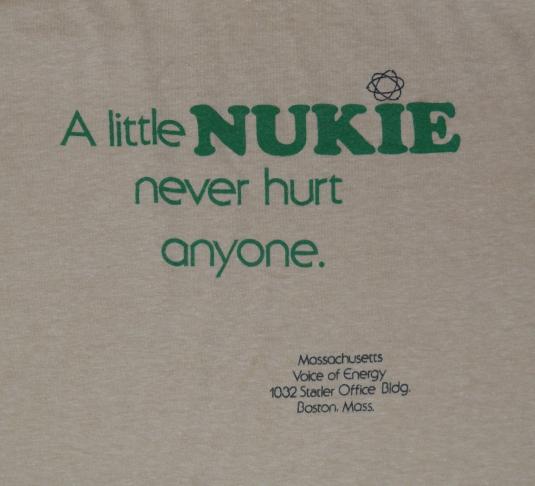 Vintage 1980s NUKE Nuclear Boston Mass Soft Thin T-Shirt 80s