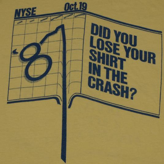 Vintage 1987 Stock Market Crash Black Monday T-Shirt 1980s