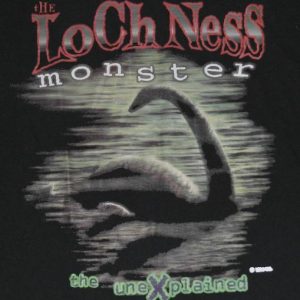 Vintage 1990s LOCH NESS Monster Nessie Black T-Shirt Tee Shi