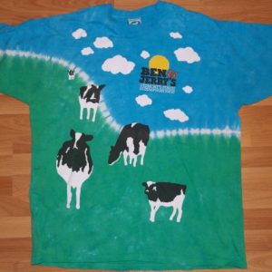 Vintage 1990s Liquid Blue BEN & JERRY Ice Cream Cow T-Shirt
