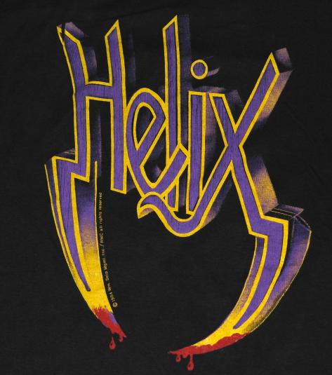Vintage 1985 HELIX Heavy Metal Concert Tour T-Shirt 80s RARE