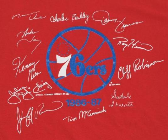 Vintage 198687 Philadelphia 76ers Signature Shirt Defunkd