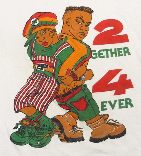 VINTAGE 90'S 2GETHER 4EVER BLACK POWER HIP-HOP RAP T-SHIRT