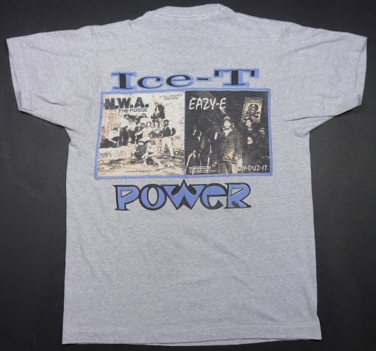 1988 ICE-T POWER GANGSTA RAP HIP-HOP NWA EAZY-E T-SHIRT