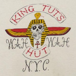 VINTAGE 80s KING TUT'S WAH WAH HUT NYC PUNK ROCK BAR T-SHIRT