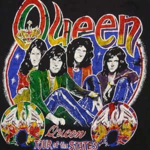 80s QUEEN THE GAME TOUR OF THE STATES FREDDY MERCURY T-SHIRT