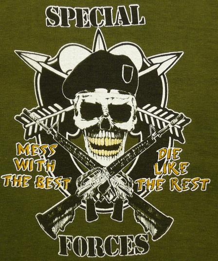 VINTAGE 80’s SPECIAL FORCES US MARINES ARMY MILITARY T-SHIRT | Defunkd