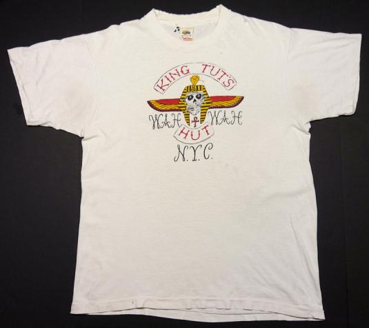 トップス KING OF BULLSH*T TX in NYC T-shirts XXL VINTAGE 80s KING TUT'S WAH WAH HUT NYC PUNK ROCK BAR T-SHIRT | Defunkd