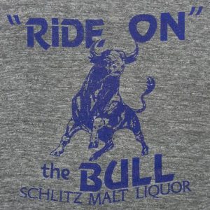 VINTAGE 80s SCHLITZ MALT LIQUOR BEER RAYON tri-blend T-SHIRT