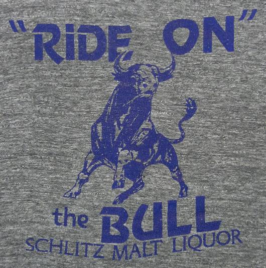 VINTAGE 80s SCHLITZ MALT LIQUOR BEER RAYON tri-blend T-SHIRT