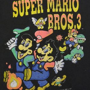 Vintage 1990 Super Mario Bros. 3 Nintendo video game t-shirt
