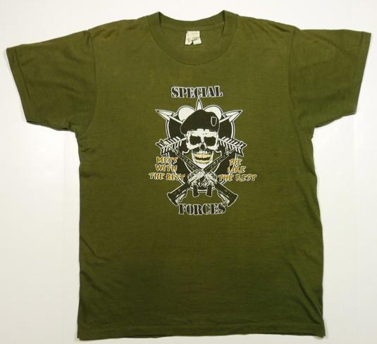 VINTAGE 80’s SPECIAL FORCES US MARINES ARMY MILITARY T-SHIRT