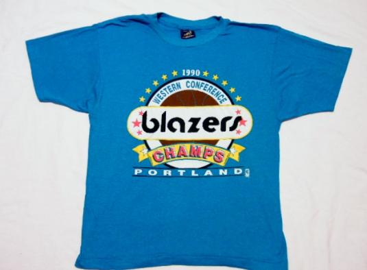 Vintage 1990 Portland Trail Blazers Western Champs T-Shirt | Defunkd