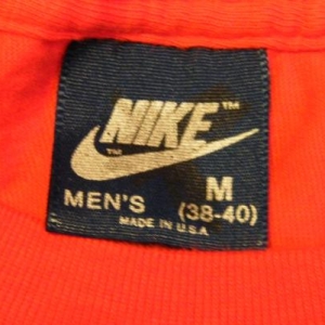 Vintage 1980's Nike Blue Tag Swoosh Logo Red T-Shirt