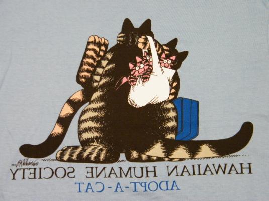 Vintage NOS Kliban Cat Adopt A Cat Hawaii Crazy Shirt’s T