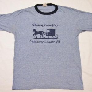 Vintage 80's Dutch Country Lancaster PA Ringer Rayon T-Shirt
