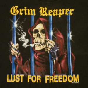 Vintage 1987 Grim Reaper Hard Rock Band Concert Tour T-Shirt