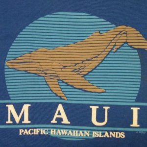 Vintage 1989 Pacific Hawaiian Islands MAUI Whale T-Shirt