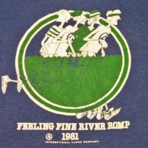 Vintage 1981 Feeling Fine River Romp Running Race T-Shirt