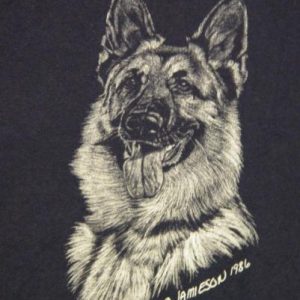 Cute Vintage 1986 German Shepherd Dog Art T-Shirt