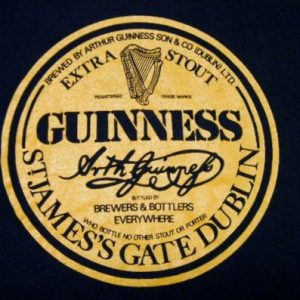 Vintage 1980's Guinness Extra Stout Beer T-Shirt