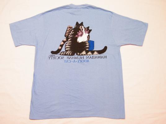 Vintage NOS Kliban Cat Adopt A Cat Hawaii Crazy Shirt