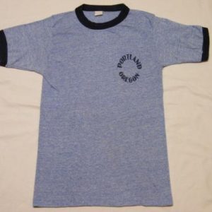 Vintage 1980's Portland Oregon Ringer Rayon T-Shirt