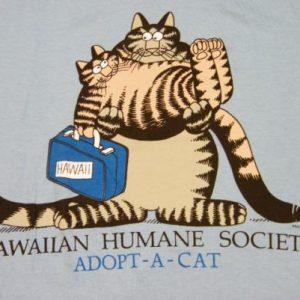 Vintage NOS Kliban Cat Adopt A Cat Hawaii Crazy Shirt's T