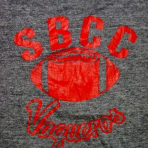 Vintage 80's SBCC Vaqueros Football Rayon T-Shirt
