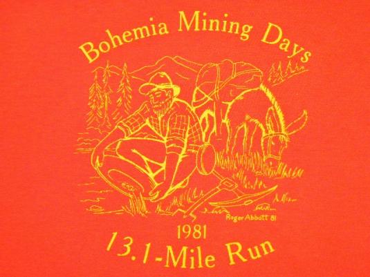 Vintage 1981 Bohemia Mining Days 5th 13.1 Mile Run T-Shirt
