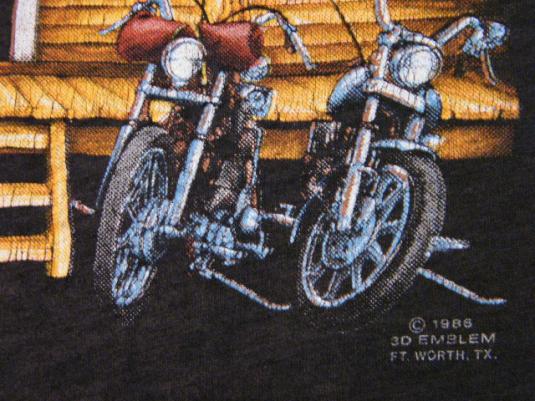 Vintage 1986 3D Emblem Sturgis Black Hills Motorcycle Shirt