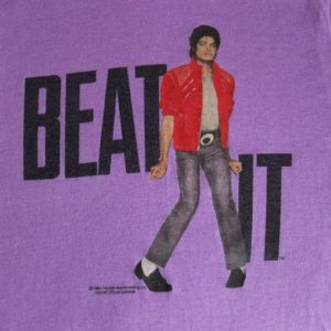 vintage Michael Jackson beat it t shirt 1984 tour purple MJ