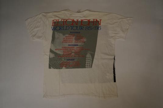 Vintage Elton John T-Shirt World Tour 1985 M/S