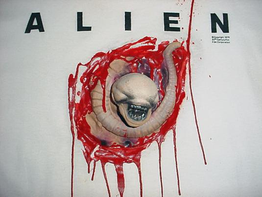 Vintage Alien Chest Burster 3D T-Shirt movie M/L Defunkd