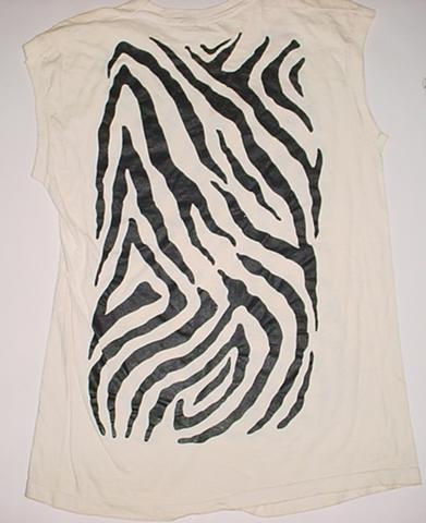 Vintage Zebra T-Shirt Stripes Band Sleeveless M/L